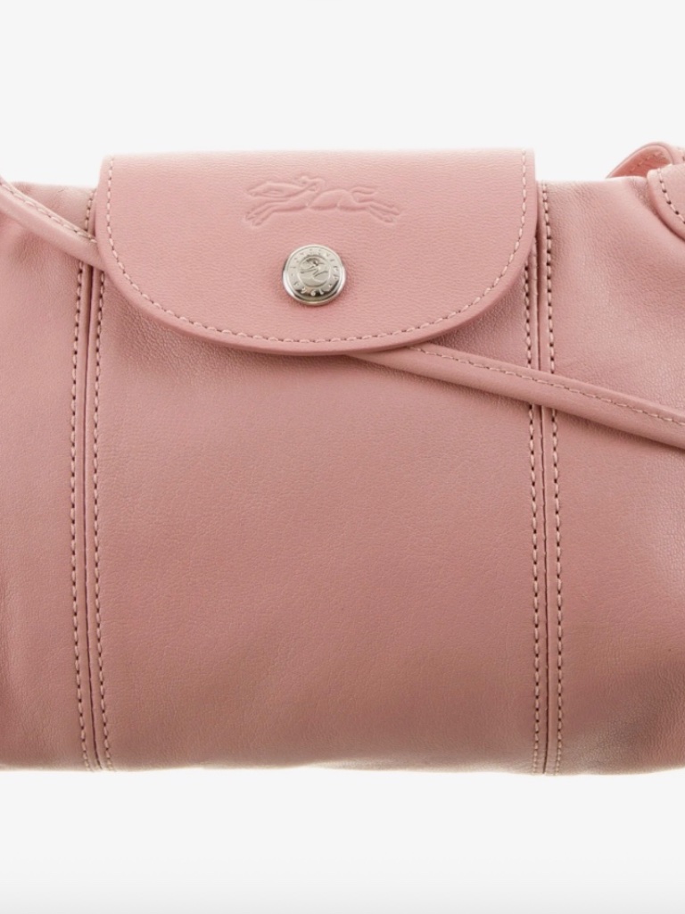 Longchamp Le Pliage Leather Crossbody Pink